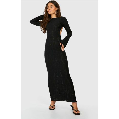 Robe Maxi En Tricot Ladder À Dos Ouvert - 42 - boohoo - Modalova