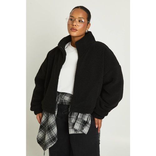 Plus" Boxy Teddy Bomber Jacket - 56 - boohoo - Modalova
