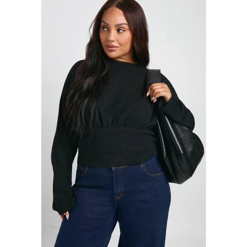 Plus" Haut À Manches Longues Côtelé À Manches Style Blouson - 44 - boohoo - Modalova