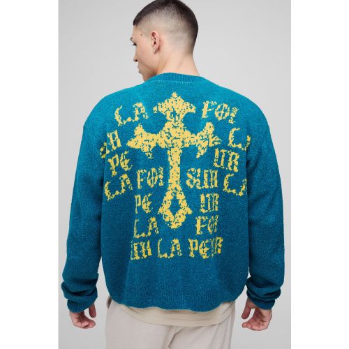 Cardigan oversize en maille brossée - L - Boohooman - Modalova