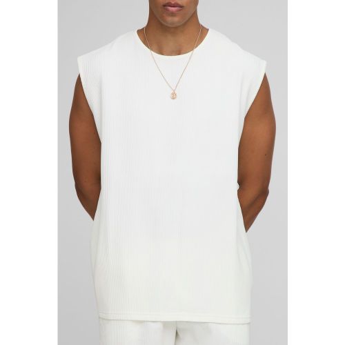 Débardeur oversize plissé - ecru - M - Rien de plus estival qu'un débardeur et bohoooMAN l'a bien compris.Flatteur, intemporel et parfait pour les - CMM07547-124-56 - Modalova