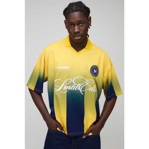 Polo oversize brodé à rayures - S - Boohooman - Modalova