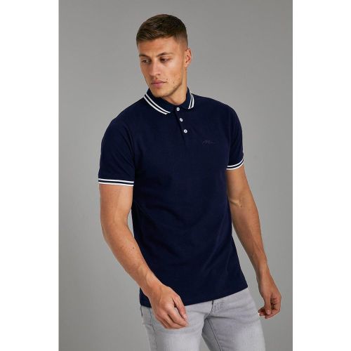 Polo piqué cintré à logo - MAN - L - Boohooman - Modalova