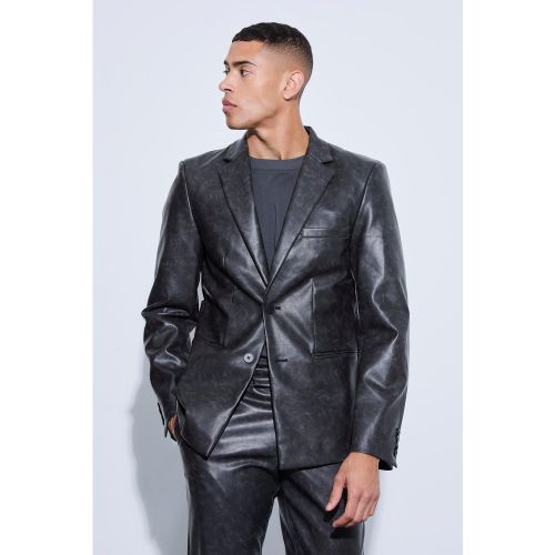 Blazer droit à découpe en synthétique - 40 - Boohooman - Modalova