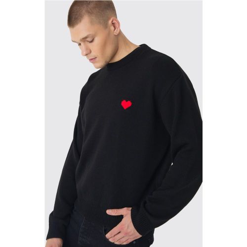 Pull oversize à imprimé cœur - S - Boohooman - Modalova