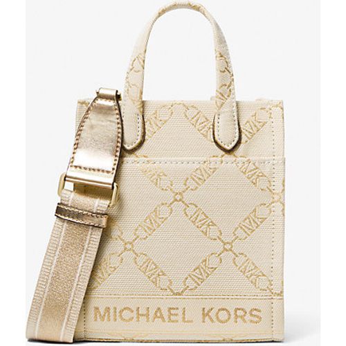 MK Très petit sac à bandoulière métallisé Gigi en jacquard avec logo Empire - DORÉ PÂLE/ - Michael Kors - MICHAEL Michael Kors - Modalova