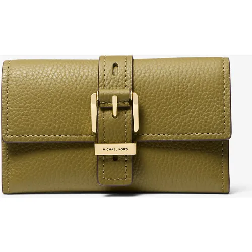 MK Portefeuille Nolita de taille moyenne en cuir grainé à trois volets - Michael Kors - MICHAEL Michael Kors - Modalova