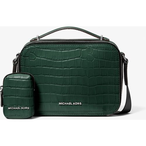 MK Sac à bandoulière Hudson en cuir effet crocodile en relief - Michael Kors - Michael Kors Mens - Modalova