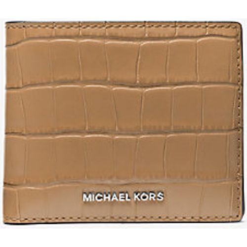 MK Portefeuille compact Hudson en cuir effet crocodile en relief - Michael Kors - Michael Kors Mens - Modalova