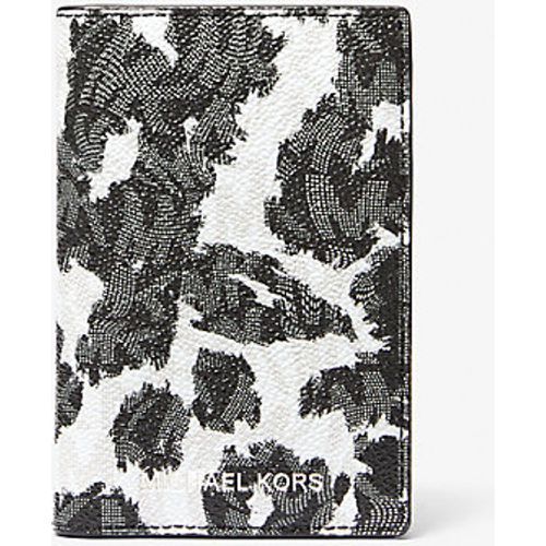 MK Porte-cartes Hudson à deux volets avec logo à motif léopard - - Michael Kors - Michael Kors Mens - Modalova