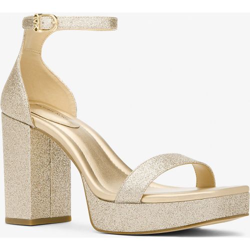 MK Sandale Merriam en cuir travaillé à paillettes et à semelle compensée - Michael Kors - MICHAEL Michael Kors - Modalova