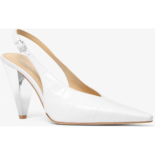 MK Escarpin Electra en cuir effet crocodile en relief avec bride arrière - Michael Kors - MICHAEL Michael Kors - Modalova