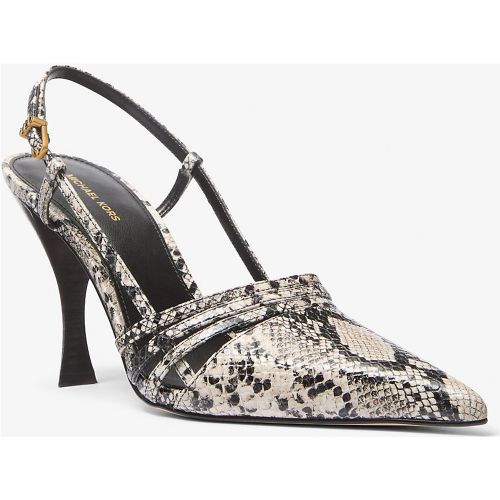 MK Escarpin Haisley en cuir effet serpent en relief avec bride arrière - Michael Kors - MICHAEL Michael Kors - Modalova