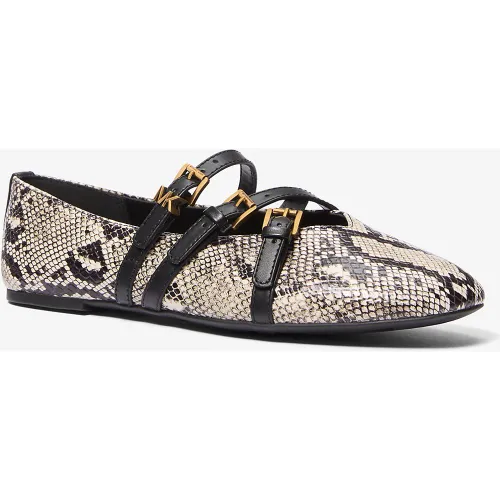 MK Ballerine Indy en cuir effet serpent en relief - Michael Kors - MICHAEL Michael Kors - Modalova