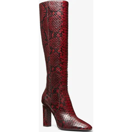 MK Botte Carly en cuir effet python en relief - Michael Kors - MICHAEL KORS COLLECTION - Modalova