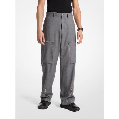 MK Pantalon cargo zippé en laine extensible - Michael Kors - Michael Kors Mens - Modalova