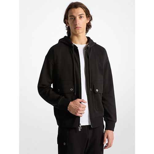 MK Pull à capuche en mélange de coton avec fermeture à glissière - Michael Kors - Michael Kors Mens - Modalova