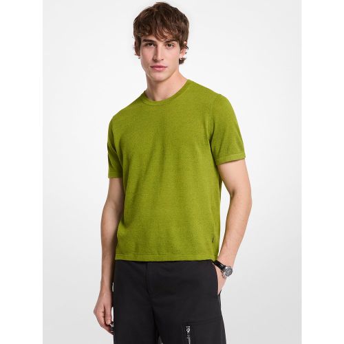 MK T-shirt en lin et coton - Michael Kors - Michael Kors Mens - Modalova