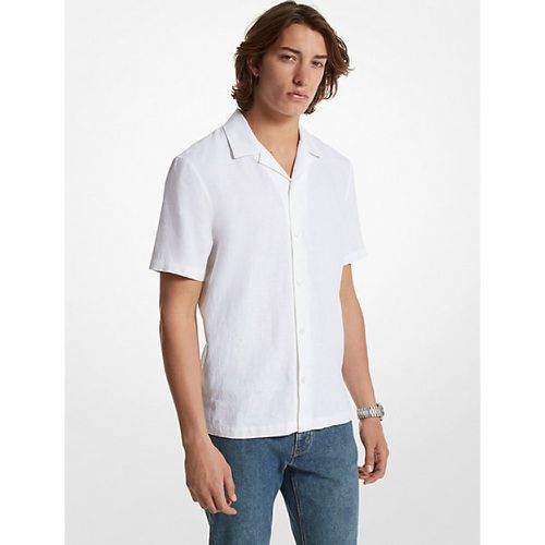 MK Chemise en lin à col cubain à coupe décontractée - - Michael Kors - Michael Kors Mens - Modalova