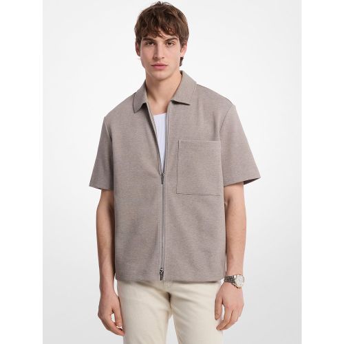MK Chemise zippée en tricot double de coton mélangé - Michael Kors - Michael Kors Mens - Modalova