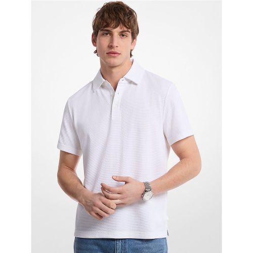 MK Polo en coton extensible au point bulle - Michael Kors - Michael Kors Mens - Modalova