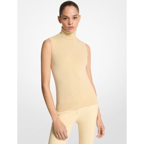 MK Pull à col roulé sans manches en cachemire - Michael Kors - MICHAEL KORS COLLECTION - Modalova