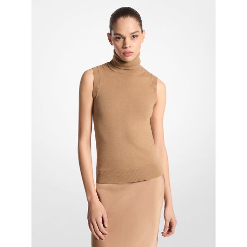 MK Pull à col roulé sans manches en cachemire - Michael Kors - MICHAEL KORS COLLECTION - Modalova