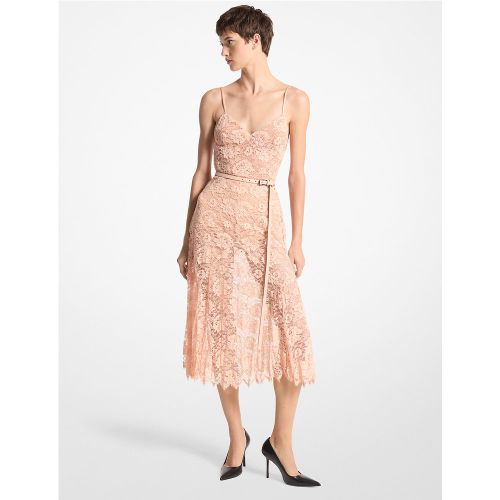 MK Robe à bretelles en dentelle fleurie froissée - Michael Kors - MICHAEL KORS COLLECTION - Modalova
