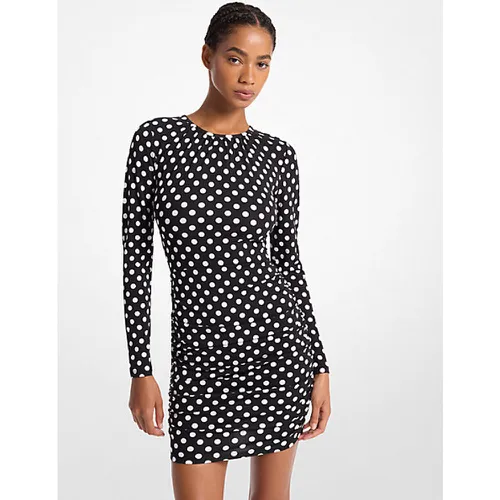 MK Robe froncée à pois en jersey mat extensible - Michael Kors - MICHAEL Michael Kors - Modalova