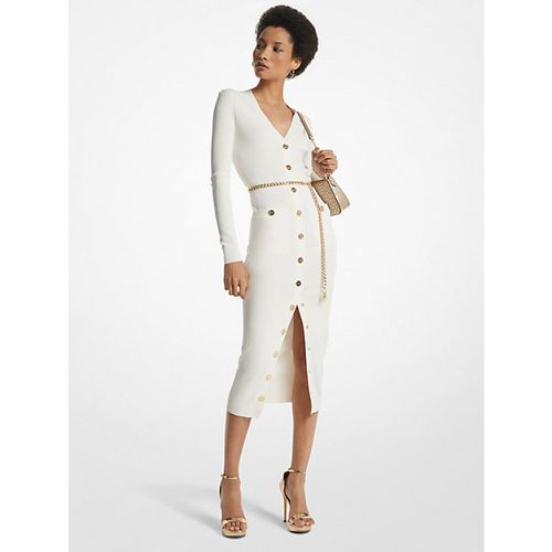 MK Robe mi-longue en viscose extensible et à ceinture - - Michael Kors - MICHAEL Michael Kors - Modalova