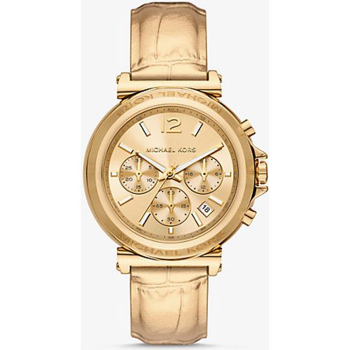 MK Montre Maren dorée en cuir effet crocodile en relief - Michael Kors - Modalova