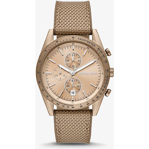 MK Montre Accelerator surdimensionnée ton or beige et en nylon - Michael Kors - Modalova