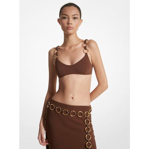 MK Haut de bikini en nylon extensible avec anneaux - Michael Kors - MICHAEL KORS COLLECTION - Modalova