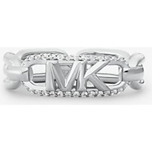 MK Bague à logo Empire en sterling plaqué en métal précieux à pierres pavées - Michael Kors - Modalova