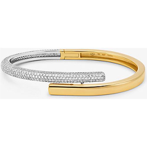 MK Bracelet rigide en sterling plaqué en métal précieux avec pierres pavées - Michael Kors - Modalova