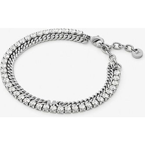 MK Bracelet tennis à chaîne double en laiton plaqué en métal précieux - Michael Kors - Modalova