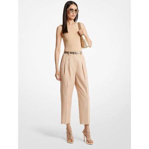 MK Pantalon court en mélange de coton sergé - Michael Kors - MICHAEL Michael Kors - Modalova