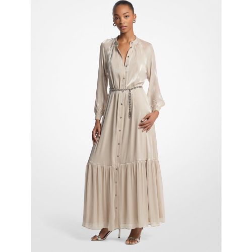 MK Robe caftan à ceinture en georgette métallisée froissée - Michael Kors - MICHAEL Michael Kors - Modalova