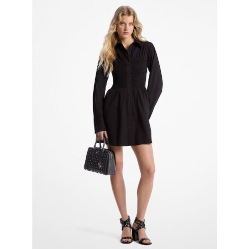 MK Robe chemise smockée en popeline de coton extensible - Michael Kors - MICHAEL Michael Kors - Modalova