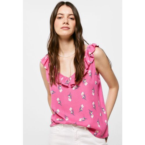 T-shirt décolleté volant - Springfield - Modalova