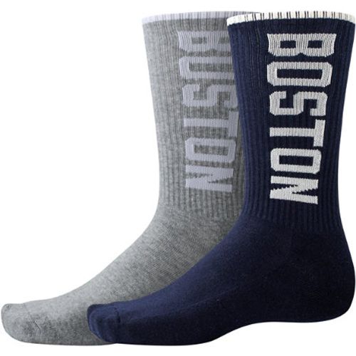 Unisexe Boston Crew Socks 2 Pack en Gris/Noir///, Cotton, Taille L - New Balance - Modalova