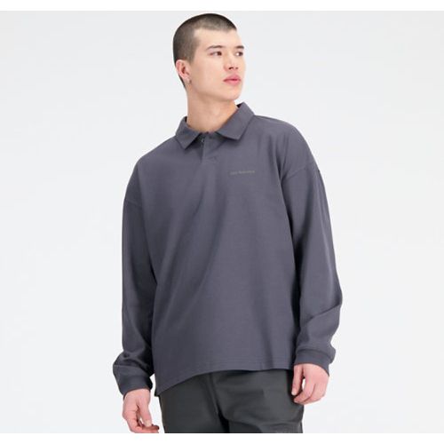 Athletics Linear Longsleeve Polo en , Cotton, Taille L - New Balance - Modalova