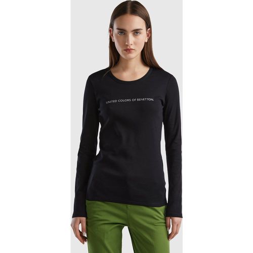 Benetton, T-shirt Noir Manches Longues 100 % Coton, taille L, Noir - United Colors of Benetton - Modalova