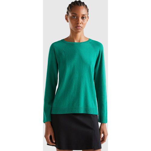 Benetton, Pull Vert Forêt À Col Rond En Mélange De Laine Et De Cachemire, taille S, Vert - United Colors of Benetton - Modalova