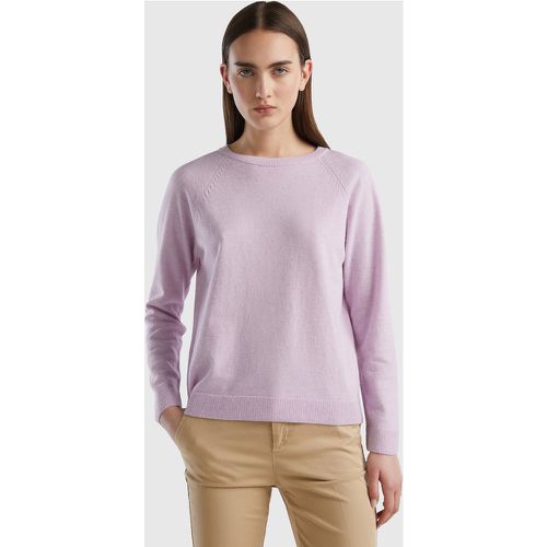 Benetton, Pull Lilas À Col Rond En Mélange De Laine Et De Cachemire, taille XL, Lilas - United Colors of Benetton - Modalova