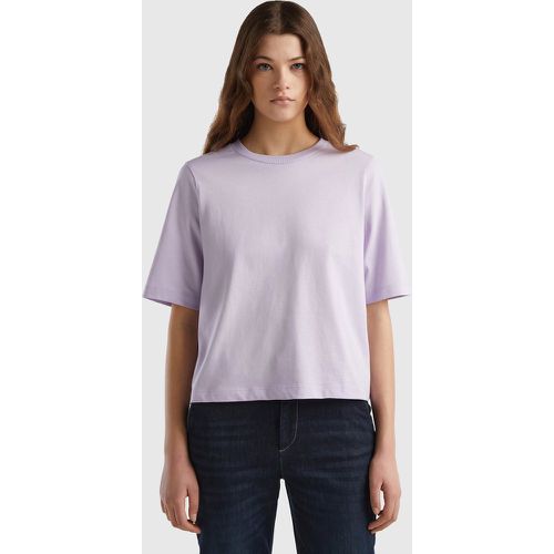 Benetton, T-shirt Coupe Boxy 100 % Coton, taille XS, Lilas - United Colors of Benetton - Modalova