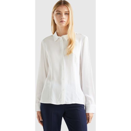 Benetton, Chemise Échancrée En Viscose, taille XL, Blanc - United Colors of Benetton - Modalova