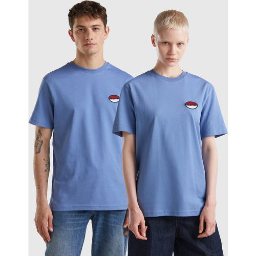 Benetton, T-shirt Bleu Ciel Avec Patch, taille S, Bleu Ciel - United Colors of Benetton - Modalova