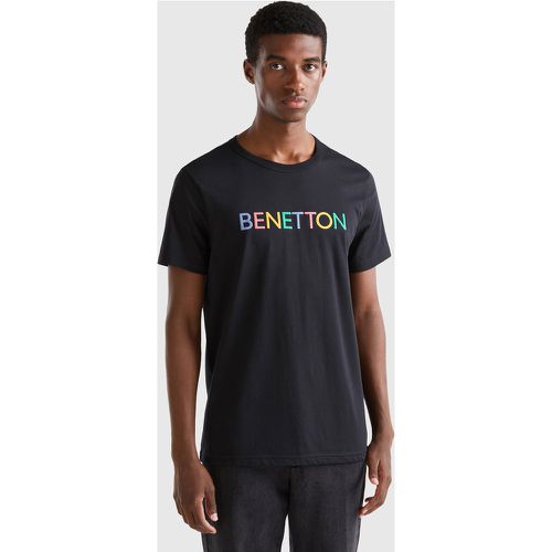 Benetton, T-shirt Noir En Coton Bio À Imprimé Logo, taille S, Noir - United Colors of Benetton - Modalova
