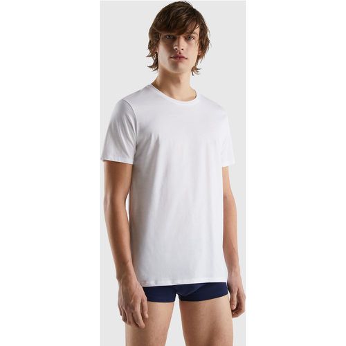 Benetton, T-shirt En Coton À Longues Fibres, taille S, Blanc - United Colors of Benetton - Modalova